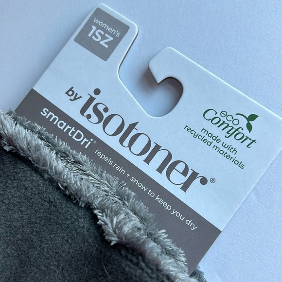 NWT ISOTONER SmartDri Heather Grey Knit Gloves - Picture 2 of 8